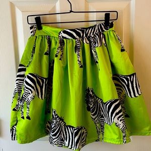 Neon Zebra print skirt